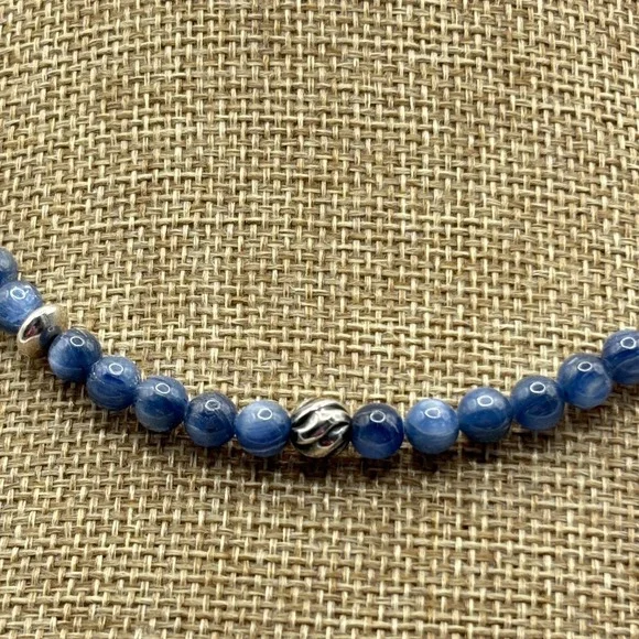 Carolyn Pollack Blue Kyanite Sterling Beaded Necklace 17" - Picture 3 of 6